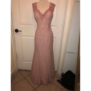 Long dusty pink dress